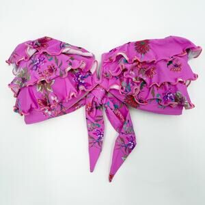 PQ SWIM PILYQ Bikini Top Size Large NEW Bandeau Sample Strapless Ruffle NWOT